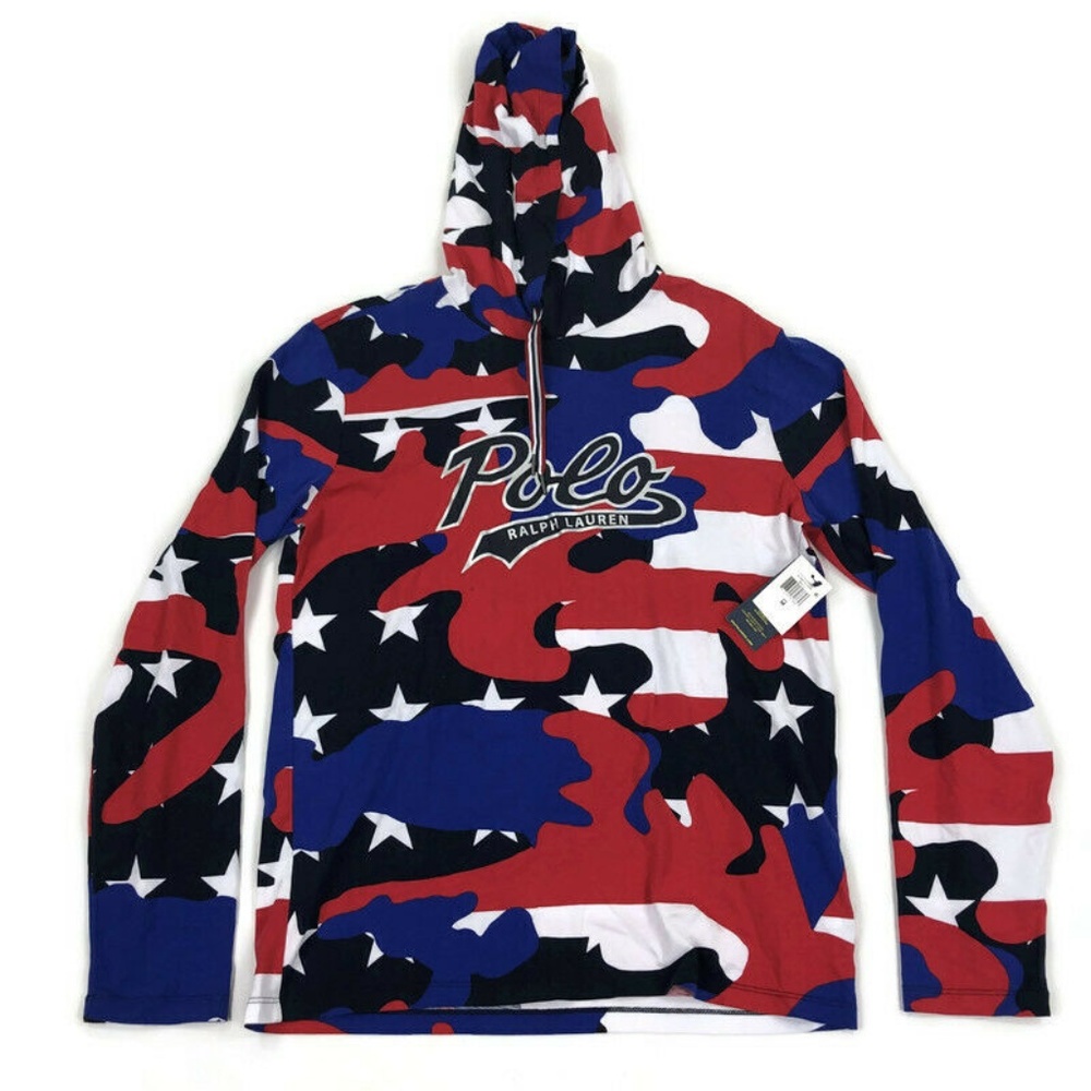 Polo Ralph Lauren Mens Hoodie Shirt America Camo